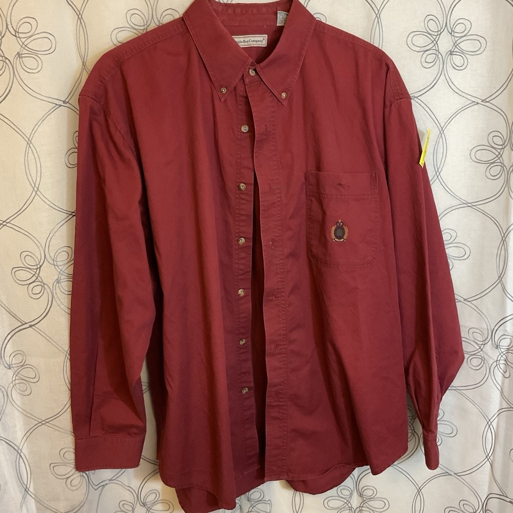 Men's bugle boy Co Maroon long sleeve button up shirt‎ size X-LARGE